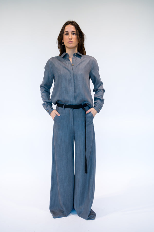 Camicia a uomo effetto denim.