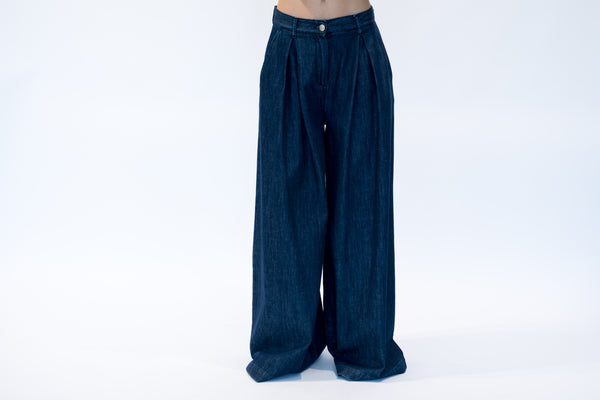 Denim blu largo pence.