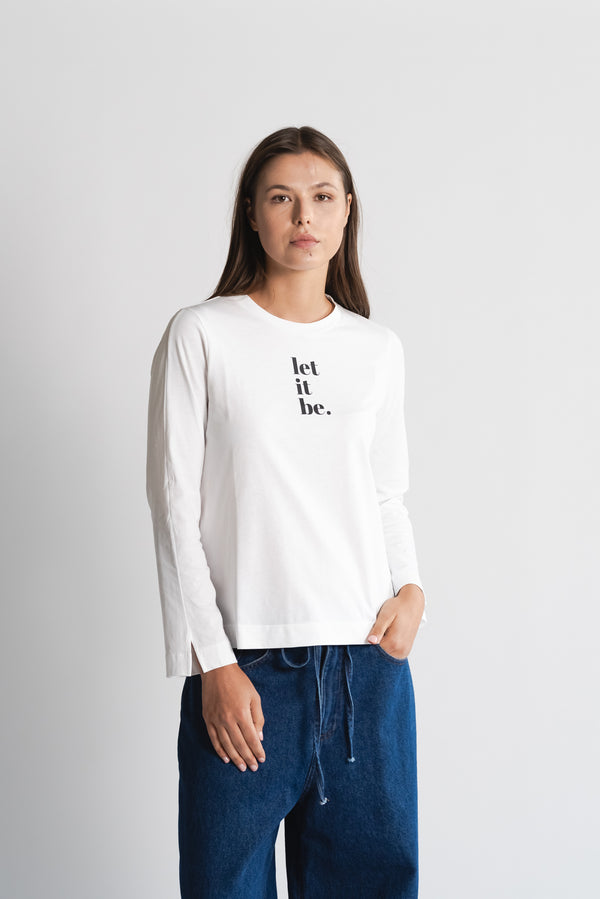 T-Shirt Manica Lunga con Scritta