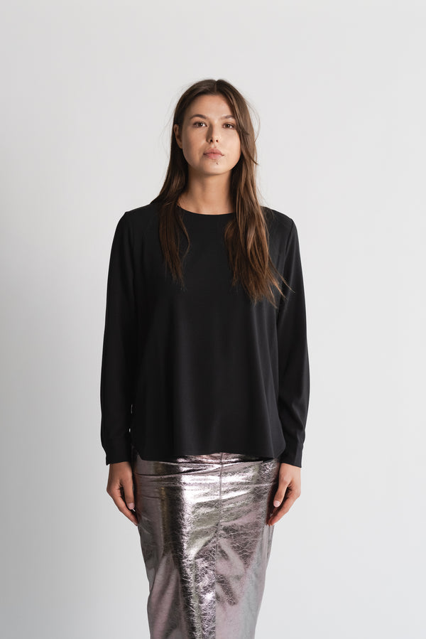Blusa Girocollo Crepe