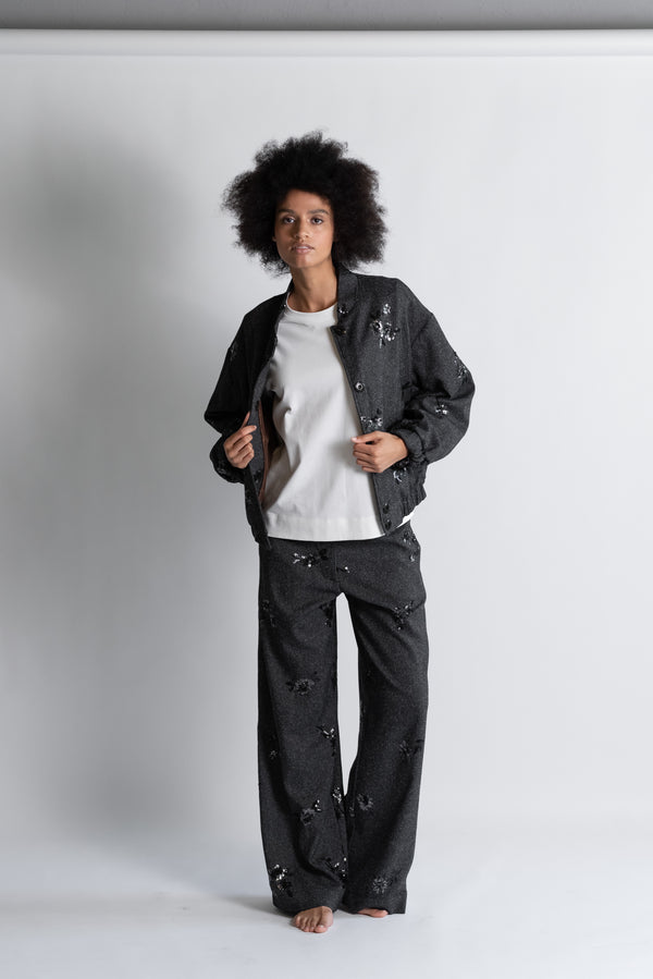 Bomber tweed paillettes.